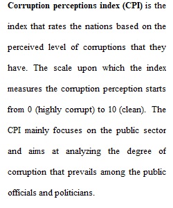 Week 6 Discussion and Blog Post Corruption Perception Index (CPI)